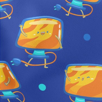 Cartoon Computer Screen Lightweight Cotton Poplin