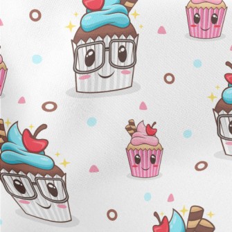 Chocolate Cup Cake Lightweight Cotton Poplin
