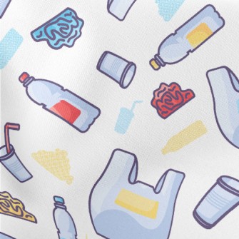 Cartoon Supermarket Bottled Wa Lightweight Cotton Poplin