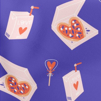 Valentine's Day Heart Pizz Lightweight Cotton Poplin