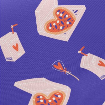 Valentine's Day Heart Pizz Midweight Cotton Poplin