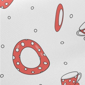 Red Background With White Dots Midweight Cotton Poplin