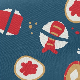 Cartoon Nigiri Sushi Set Midweight Cotton Poplin