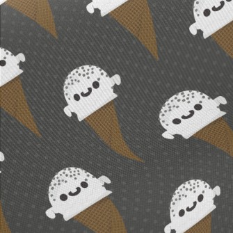 Ghost Shaped Ice Cream Cone Midweight Cotton Poplin