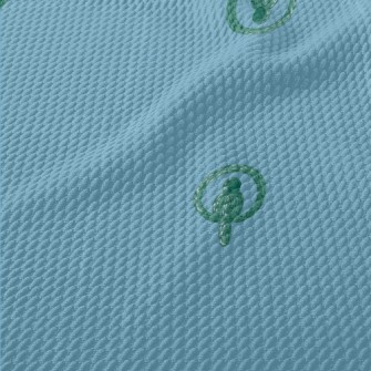 Green Parrot Balloon Birdseye Piqué