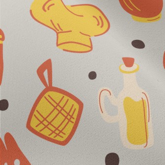 Hand Drawn Kitchen Utensils Chiffon