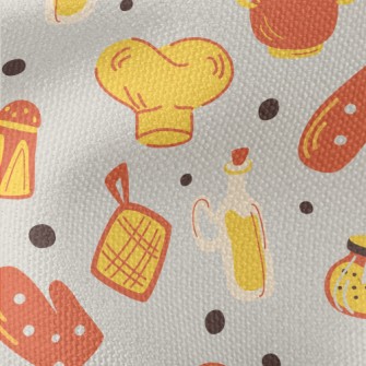 Hand Drawn Kitchen Utensils Waterproof Canvas