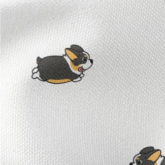 Cute Black Corgi Waterproof Canvas