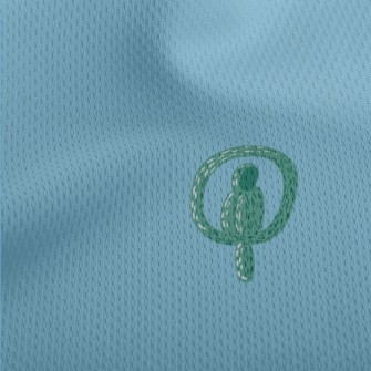 Green Parrot Balloon Athletic Mesh Flat Back