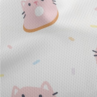 Cat Shaped Donuts Athletic Mesh Flat Back