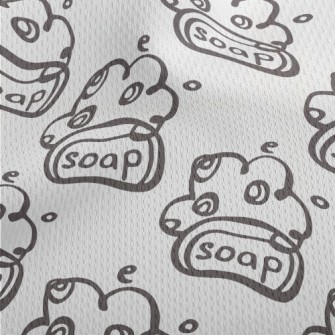Hand Drawn Soap Doodle Athletic Mesh Flat Back