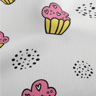 Cupcake Doodle Athletic Mesh Flat Back