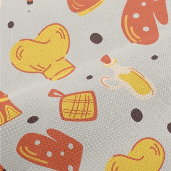 Hand Drawn Kitchen Utensils Performance Linen