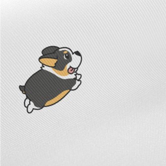 Cute Black Corgi Twill