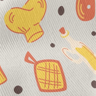Hand Drawn Kitchen Utensils Standard Corduroy