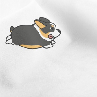 Cute Black Corgi Micro Fleece