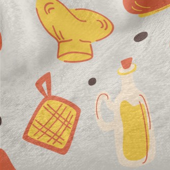 Hand Drawn Kitchen Utensils Minky