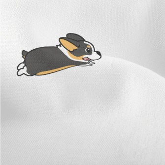 Cute Black Corgi Lightweight Performance Linen