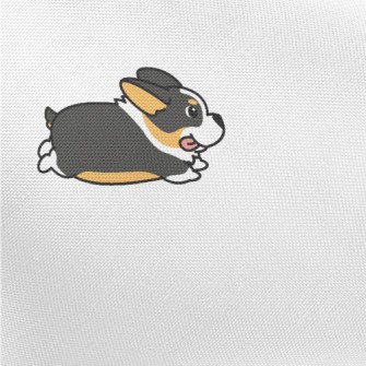 Cute Black Corgi Pongee