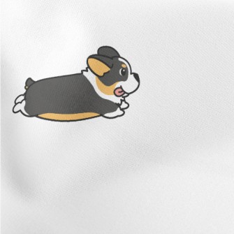 Cute Black Corgi Lightweight Cotton Poplin