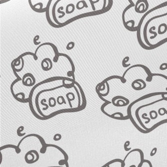 Hand Drawn Soap Doodle Midweight Cotton Poplin