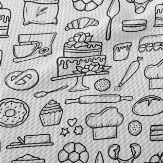 Cake, Bread And Baking Tools Birdseye Piqué