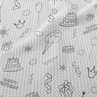 Birthday Party Pattern Birdseye Piqué