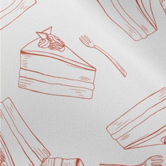 Simple Red Line Cake Fork Chiffon