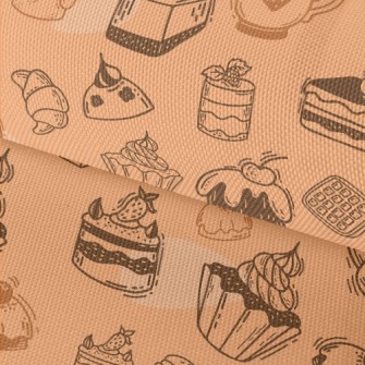Doodle Cakes And Desserts Waterproof Oxford