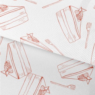 Simple Red Line Cake Fork Waterproof Oxford