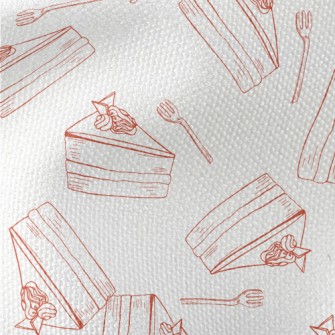 Simple Red Line Cake Fork Waterproof Canvas