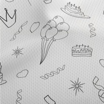 Birthday Party Pattern Athletic Mesh Flat Back