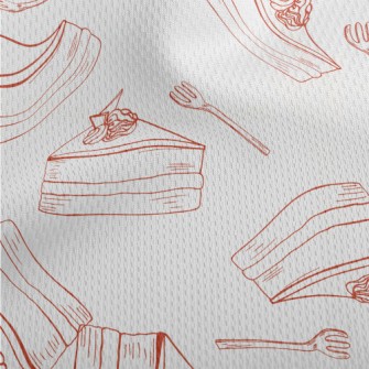 Simple Red Line Cake Fork Athletic Mesh Flat Back