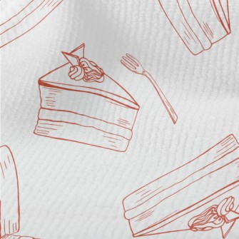 Simple Red Line Cake Fork Terry
