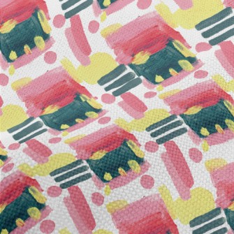 Watercolor Pink And Black Yell Performance Linen