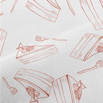 Simple Red Line Cake Fork Performance Linen