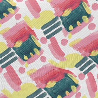 Watercolor Pink And Black Yell Twill