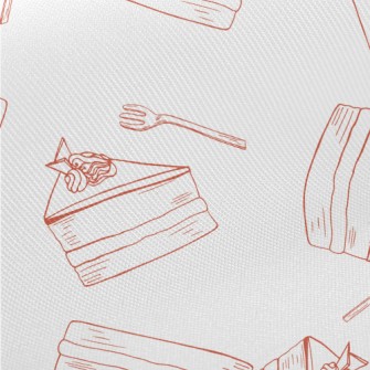Simple Red Line Cake Fork Twill