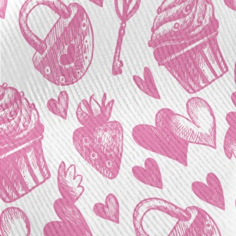 Pink Cake Heart Key Strawberry Standard Corduroy
