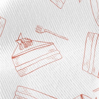 Simple Red Line Cake Fork Standard Corduroy