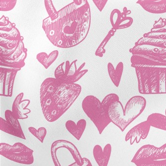Pink Cake Heart Key Strawberry Stretch Ponte