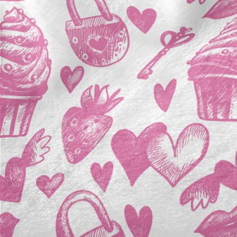 Pink Cake Heart Key Strawberry Minky