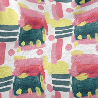 Watercolor Pink And Black Yell Minky