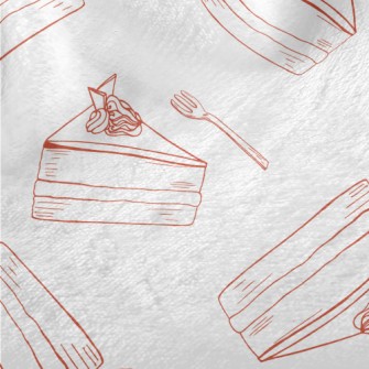 Simple Red Line Cake Fork Minky