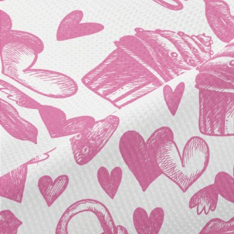 Pink Cake Heart Key Strawberry Piqué