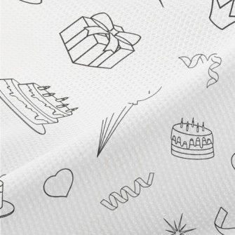 Birthday Party Pattern Piqué