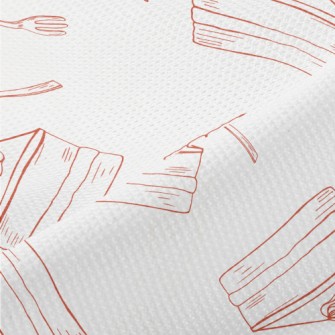 Simple Red Line Cake Fork Piqué