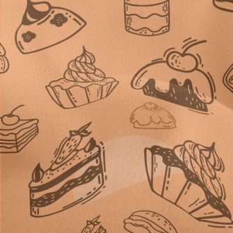 Doodle Cakes And Desserts Lightweight Performance Linen