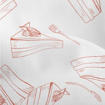 Simple Red Line Cake Fork Lightweight Performance Linen