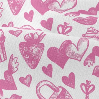 Pink Cake Heart Key Strawberry Modern Jersey
